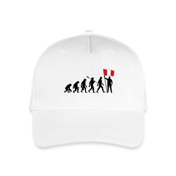 Peru - Evolution - Flagge - Nation - Kinder Bio Basecap - Weiß - Vorne