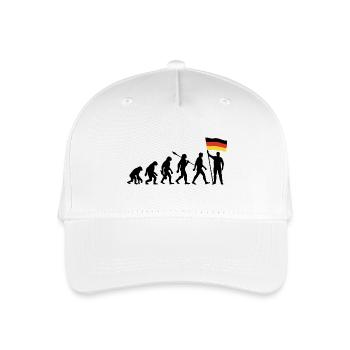 Deutschland - Evolution - Flagge - Nation - Kinder Bio Basecap - Weiß - Vorne