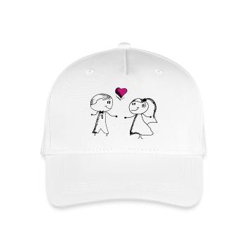 Liebevolles Geschenk für deinen Schatz - Kinder Bio Basecap - Weiß - Vorne