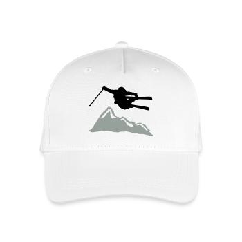 ski jump i mountain - Organic Kids’ Baseball Cap - white - Front