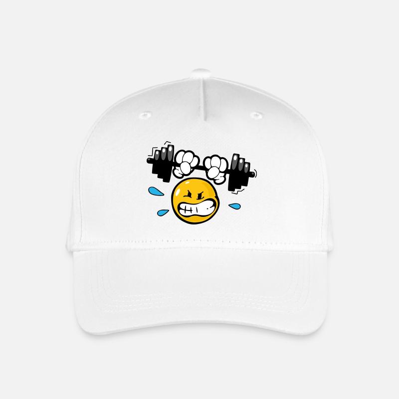 Smiley Weightlifting - Kinder Bio Basecap - Weiß