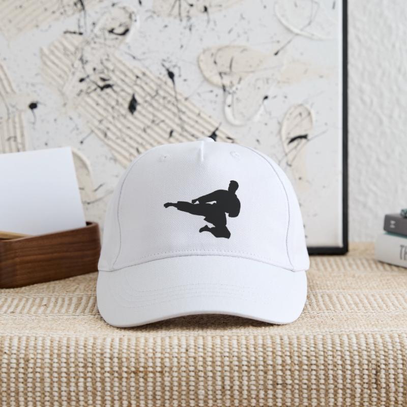 Karate oder Taekwondo sprangen seitwärts Kinder Bio Basecap