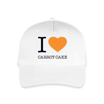 I LOVE CARROT CAKE Karottenkuchen - Organic Kids’ Baseball Cap - white - Front
