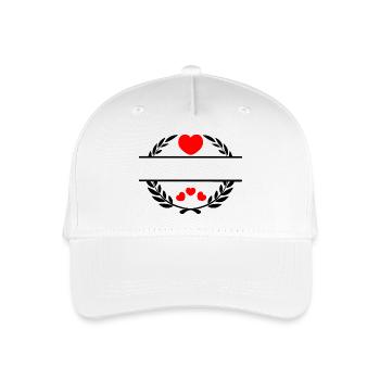 Couronne de laurier pour cœur de plaque signalétique - Casquette de baseball bio Enfant - blanc - Devant