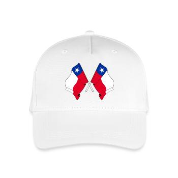 Zwei gekreuzte Flaggen Chiles - Kinder Bio Basecap - Weiß - Vorne