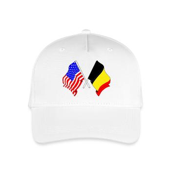 USA flag and Belgium flag - Organic Kids’ Baseball Cap - white - Front