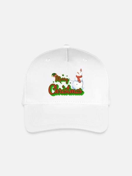 Merry Christmas Snowman - Kinder Bio Basecap - Weiß