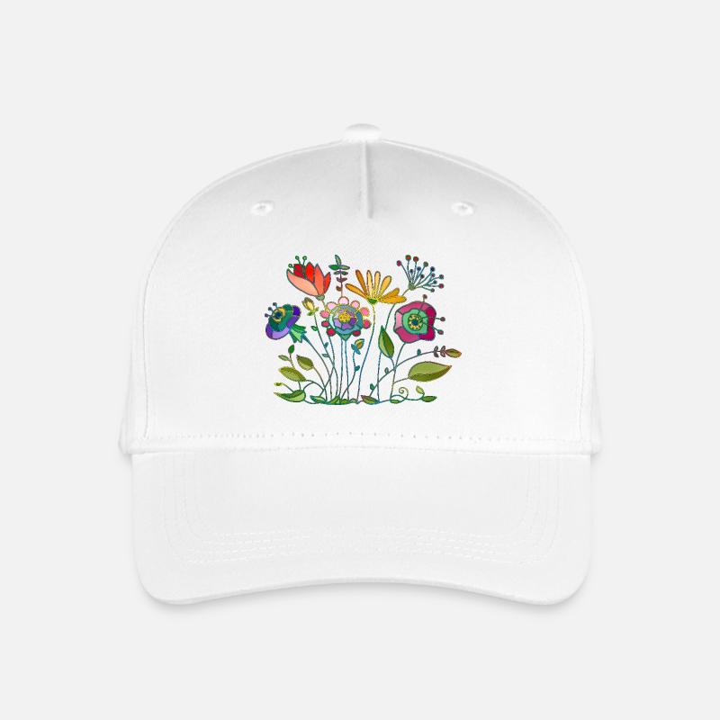 Blumen - Kinder Bio Basecap - Weiß