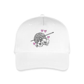 Stricken Stricken Häkeln Stricker - Kinder Bio Basecap - Weiß - Vorne