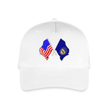Drapeau des États-Unis et du Nebraska croisé - Casquette de baseball bio Enfant - blanc - Devant