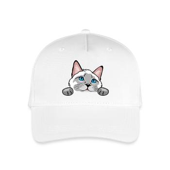 Neugierige Siamkatze - Kinder Bio Basecap - Weiß - Vorne