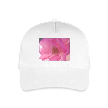 Sanfte Rosenblüte in Pink - Kinder Bio Basecap - Weiß - Vorne