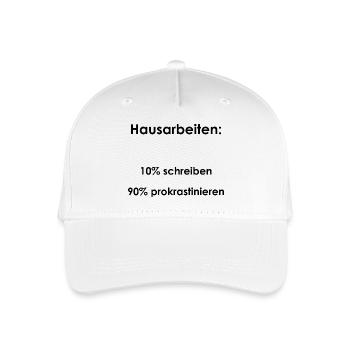 Unispruch "Hausarbeiten" Geschenk, Studenten - Kinder Bio Basecap - Weiß - Vorne