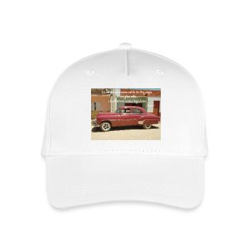 Vintage Pink Car und Psalm-Leitung - Kinder Bio Basecap - Weiß - Vorne