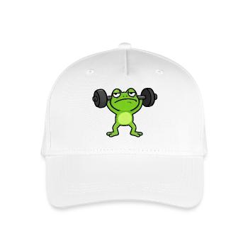 Green Gym Frog Lifter - Organic Kids’ Baseball Cap - white - Front