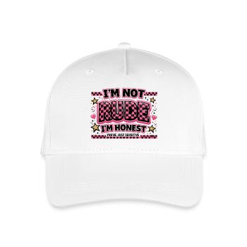 I'm honest, not rude sarcasm irony - Organic Kids’ Baseball Cap - white - Front