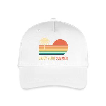 Coucher de soleil rétro palmier - Casquette de baseball bio Enfant - blanc - Devant