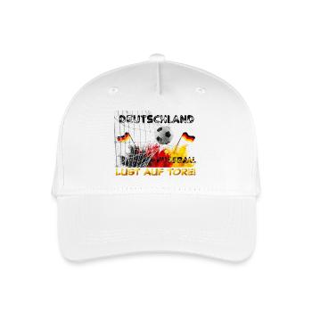 Deutschland Fußball – Lust auf Tore! Fan-Design - Kinder Bio Basecap - Weiß - Vorne