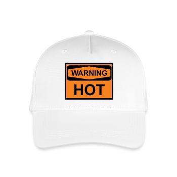 warning hot - Organic Kids’ Baseball Cap - white - Front