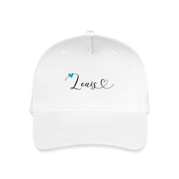 Louis Nom Prénom Calligraphie Coeur - Casquette de baseball bio Enfant - blanc - Devant