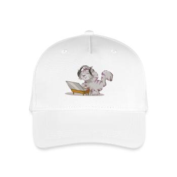 Bremen Town Musicians: DJ Kitty Beats - Organic Kids’ Baseball Cap - white - Front