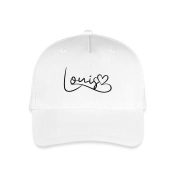 Louis Nom Prénom Coeur Décor - Casquette de baseball bio Enfant - blanc - Devant