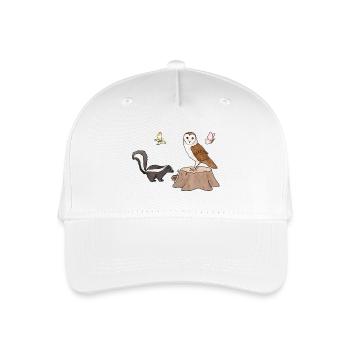 Skunk und Eule.png - Kinder Bio Basecap - Weiß - Vorne
