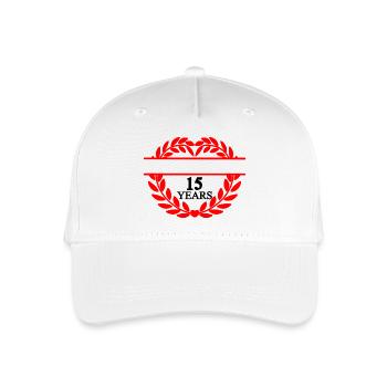 Name banner fifteen years, heart laurel wreath - Organic Kids’ Baseball Cap - white - Front
