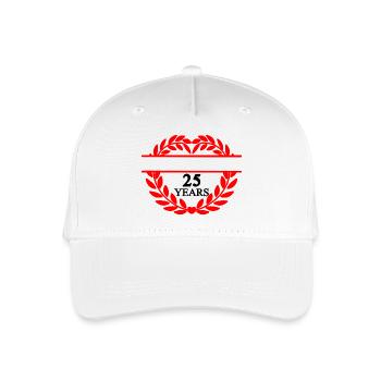 Bannière nominative vingt-cinq ans, couronne de laurier en forme de cœur - Casquette de baseball bio Enfant - blanc - Devant