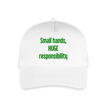 De petites mains, une énorme responsabilité disent les parents - Casquette de baseball bio Enfant - blanc - Devant