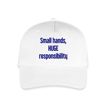 De petites mains, une énorme responsabilité disent les parents - Casquette de baseball bio Enfant - blanc - Devant