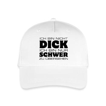 Ich bin nicht dick nur schwer zu übersehen - Kinder Bio Basecap - Weiß - Vorne