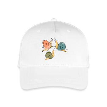 Schnecken - Kinder Bio Basecap - Weiß - Vorne