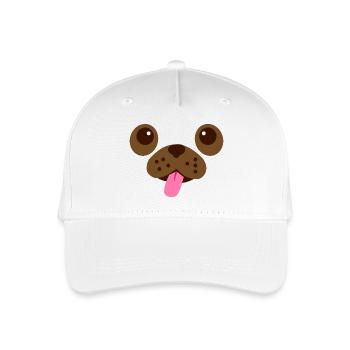 Mops-Gesicht - Kinder Bio Basecap - Weiß - Vorne
