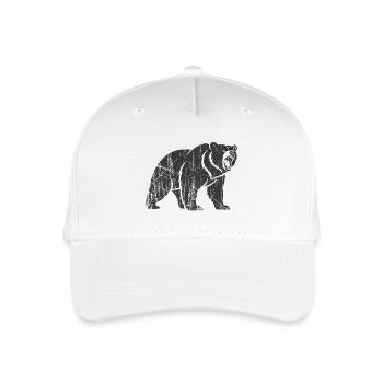 Abstract bear with line patterns - Organic Kids’ Baseball Cap - white - Front