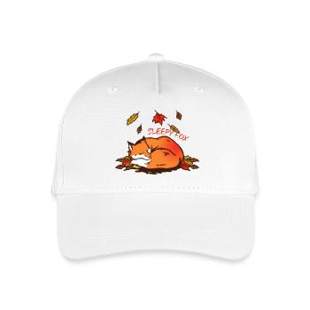 Schlafender Fuchs Herbsttraum Sleepy Fox - Kinder Bio Basecap - Weiß - Vorne