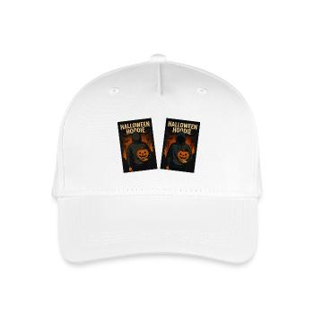 Halloween Hoodie Kürbis Glow - Kinder Bio Basecap - Weiß - Vorne