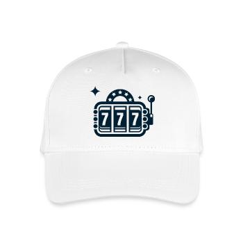 Retro Slot 777 Neon - Kinder Bio Basecap - Weiß - Vorne