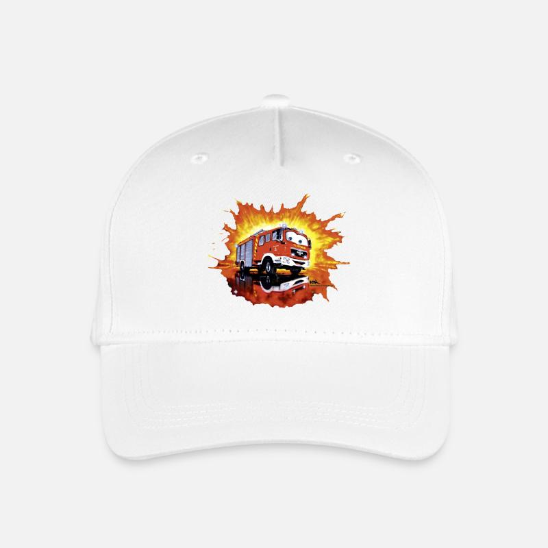 Kinder Feuerwehrauto MAN Comic - Kinder Bio Basecap - Weiß