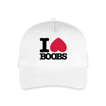 I_love_boobs - Kinder Bio Basecap - Weiß - Vorne