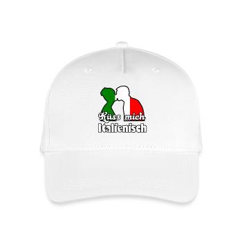 Küss mich Italienisch Geschenk - Kinder Bio Basecap - Weiß - Vorne