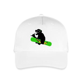 planche à neige singe - Casquette de baseball bio Enfant - blanc - Devant