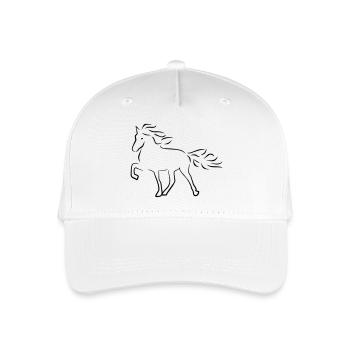 Islandpferd - Kinder Bio Basecap - Weiß - Vorne