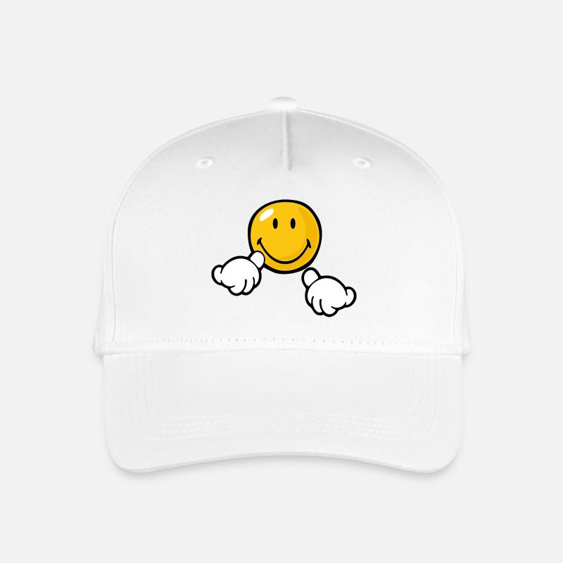 Smiley Attention - Kinder Bio Basecap - Weiß