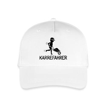 Bauarbeiter mit Schubkarre – KARREFAHRER - Kinder Bio Basecap - Weiß - Vorne
