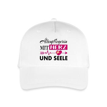 Altenpflegerin mit Herz und Seele - Kinder Bio Basecap - Weiß - Vorne