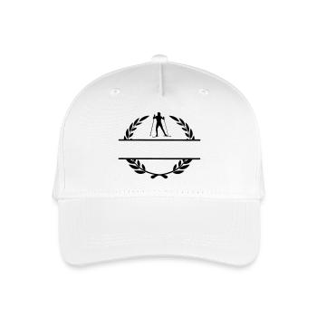 Cross-country skier in laurel wreath - Organic Kids’ Baseball Cap - white - Front
