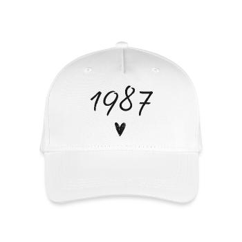 Herzgeburtstag 1987 - Kinder Bio Basecap - Weiß - Vorne