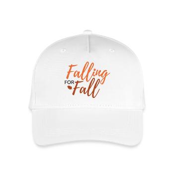 Falling for Fall –Schriftzug - Kinder Bio Basecap - Weiß - Vorne