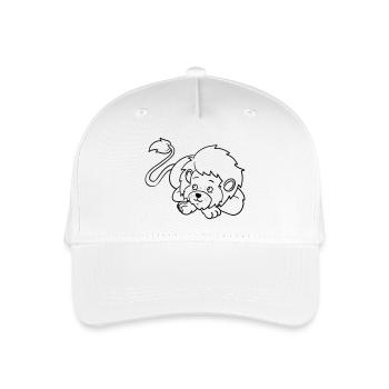 🦁 Süßer Löwe für kreative Köpfe & kleine Künstler - Kinder Bio Basecap - Weiß - Vorne